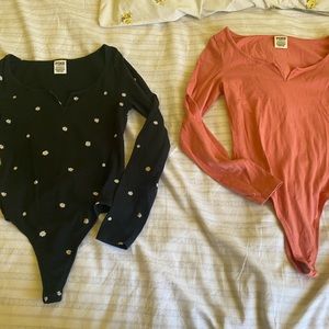 PINK Long Sleeve Thong Bodysuit Bundle